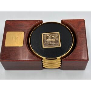 Frank Sinatra Celebrity Golf Invitational Leather & Brass Coaster Set